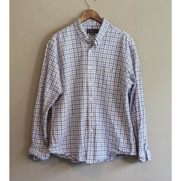 Ralph Lauren Other - Ralph Lauren Size XXL Stretch Oxford Shirt Blue Check Slim Fit Button Mens 2XL
